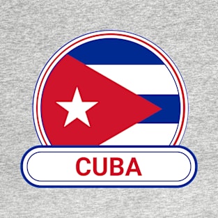 Cuba Country Badge - Cuba Flag T-Shirt